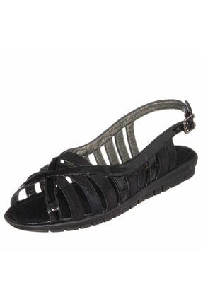 9009 Siyah Babet Ayakkabı Rahat Geniş Kalıp Kauçuk Taban Yazlık Babet Ayakkabı 9009 Siyah -Siyah Rugan Baskı