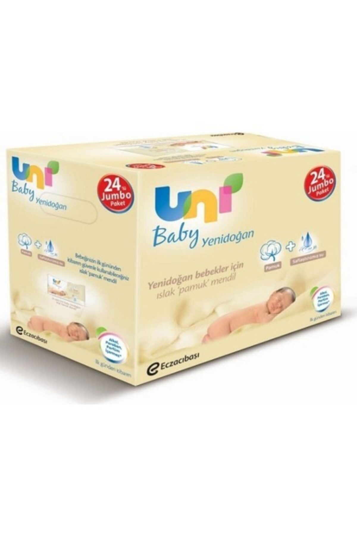 Uni Baby Yenidoğan Islak Pamuk Mendil 24'lü Unibaby Fırsat Paketi / 960 Yaprak