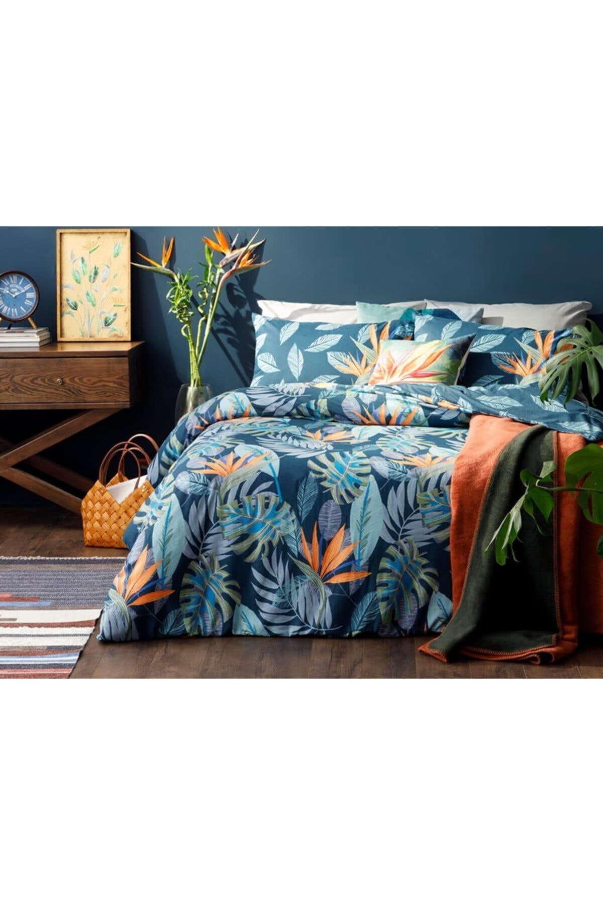 English Home Paradise Flowers Pamuklu Tek Kisilik Nevresim Seti 160x220 Cm Lacivert Fiyati Yorumlari Trendyol