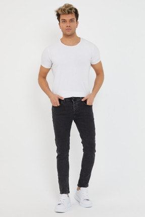 Erkek Slim Fit Füme Renk Kot Pantolon 1375F