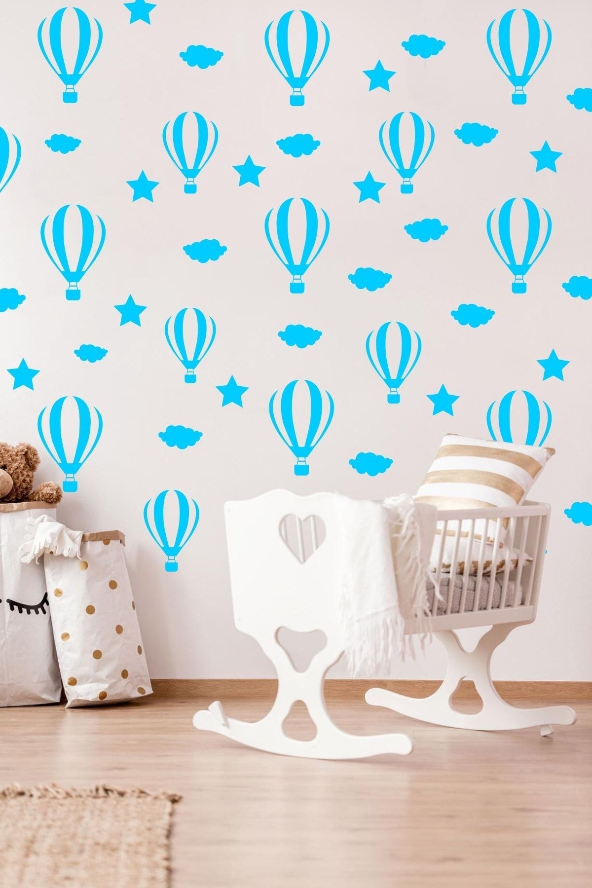 Biz Dijital Bebek Odasi Stickerlari Balon Sticker Bulut Duvar Sticker Erkek Cocuk Odasi Mavi Fiyati Yorumlari Trendyol