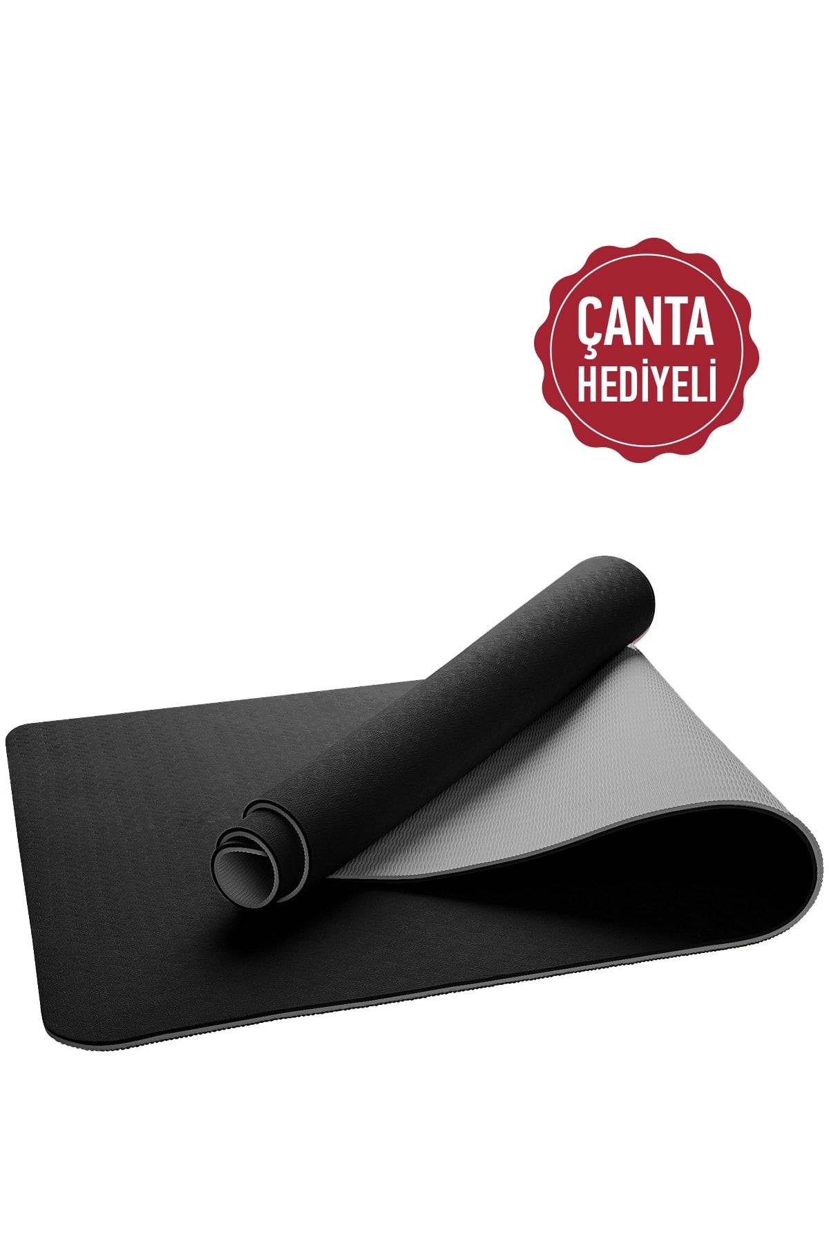 زیرانداز پیلاتس مشکی اکولوژیکی 6mm TPE یوگا Mat Pilates کوسن با کیسه خاکستری سیاه Gymo