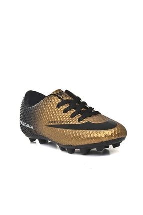 Çocuk Kramponu Halı Saha Futbol Ayakkabısı Walked Altın Yaldız ONBOZ00436