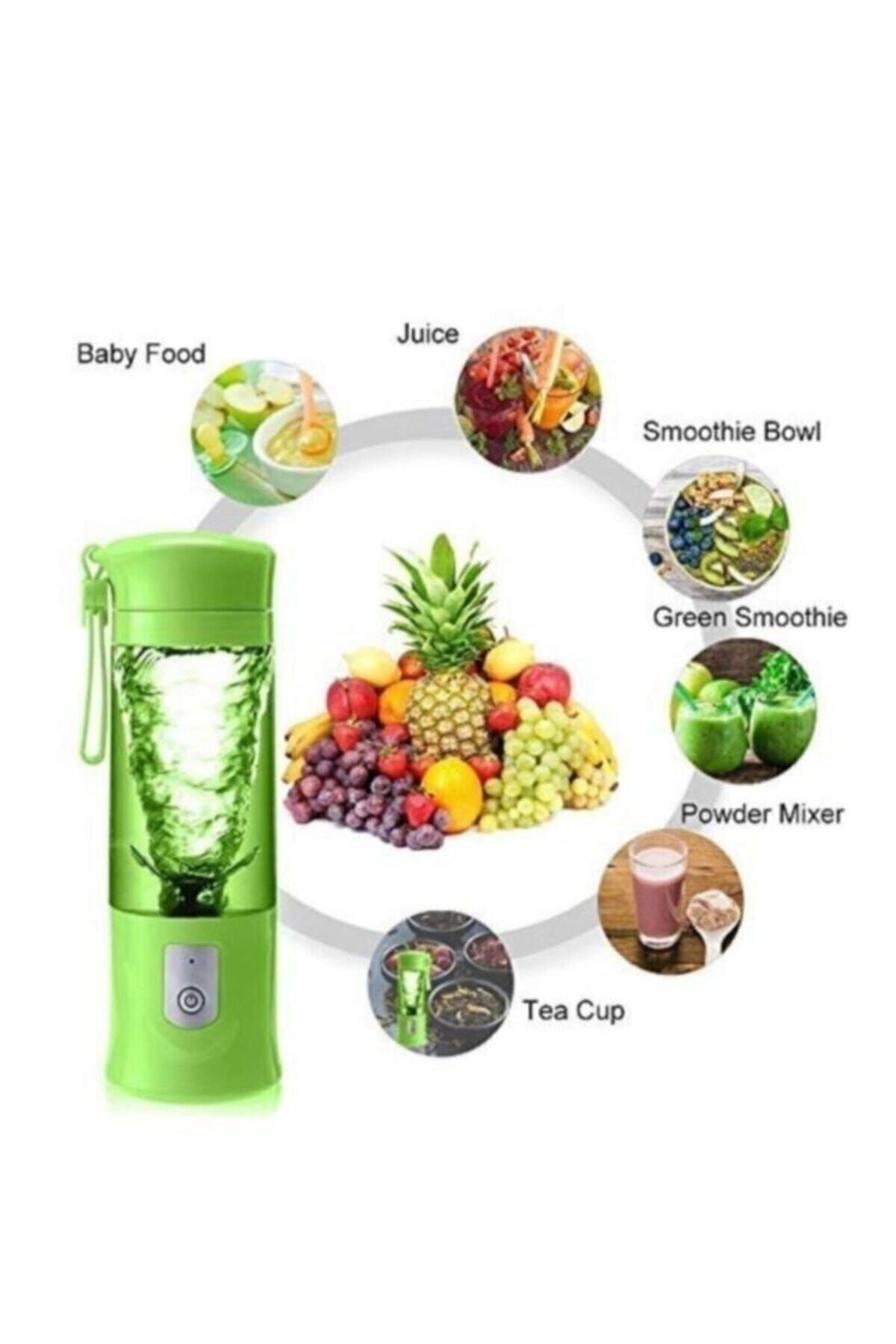 Blender Şarjlı Mini Portatif Taşınabilir Kişisel Blender 380ml - 4