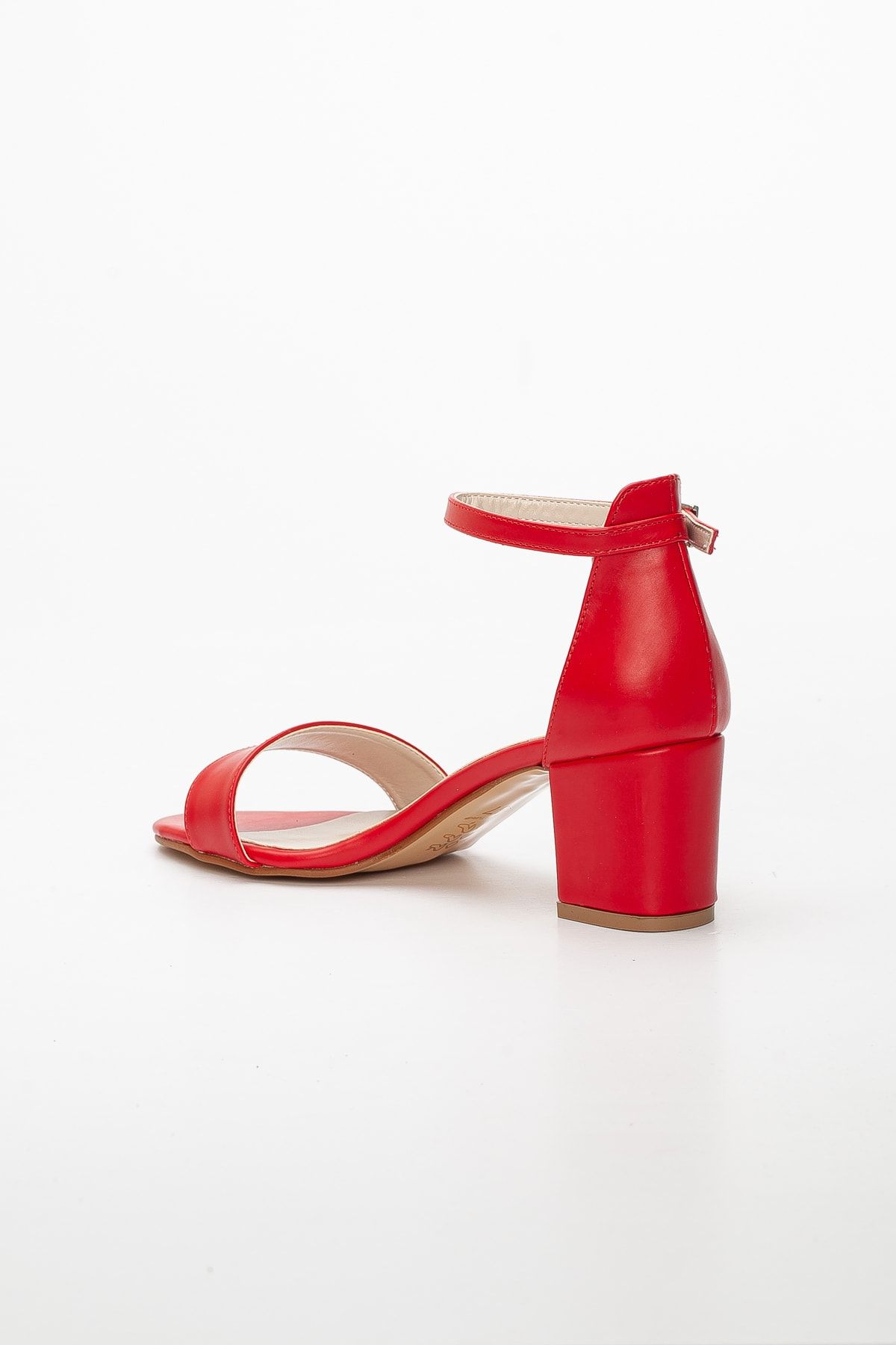 LİLLA-Low Heel Single Strap Red 5