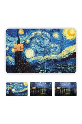 4 Adet Van Gogh Kart Kaplama Sticker Kart Etiketi qa4209545755
