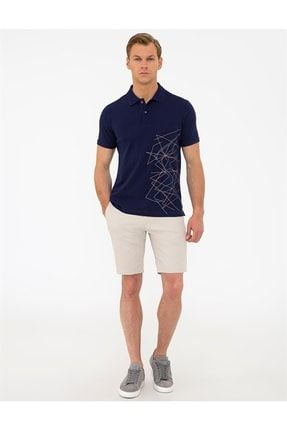 Erkek Koyu Lacivert Slim Fit Polo Yaka T-shirt 1271914-VR100-00009