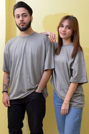 Unisex Gri Oversize T-shirt 2022OVERSİZE