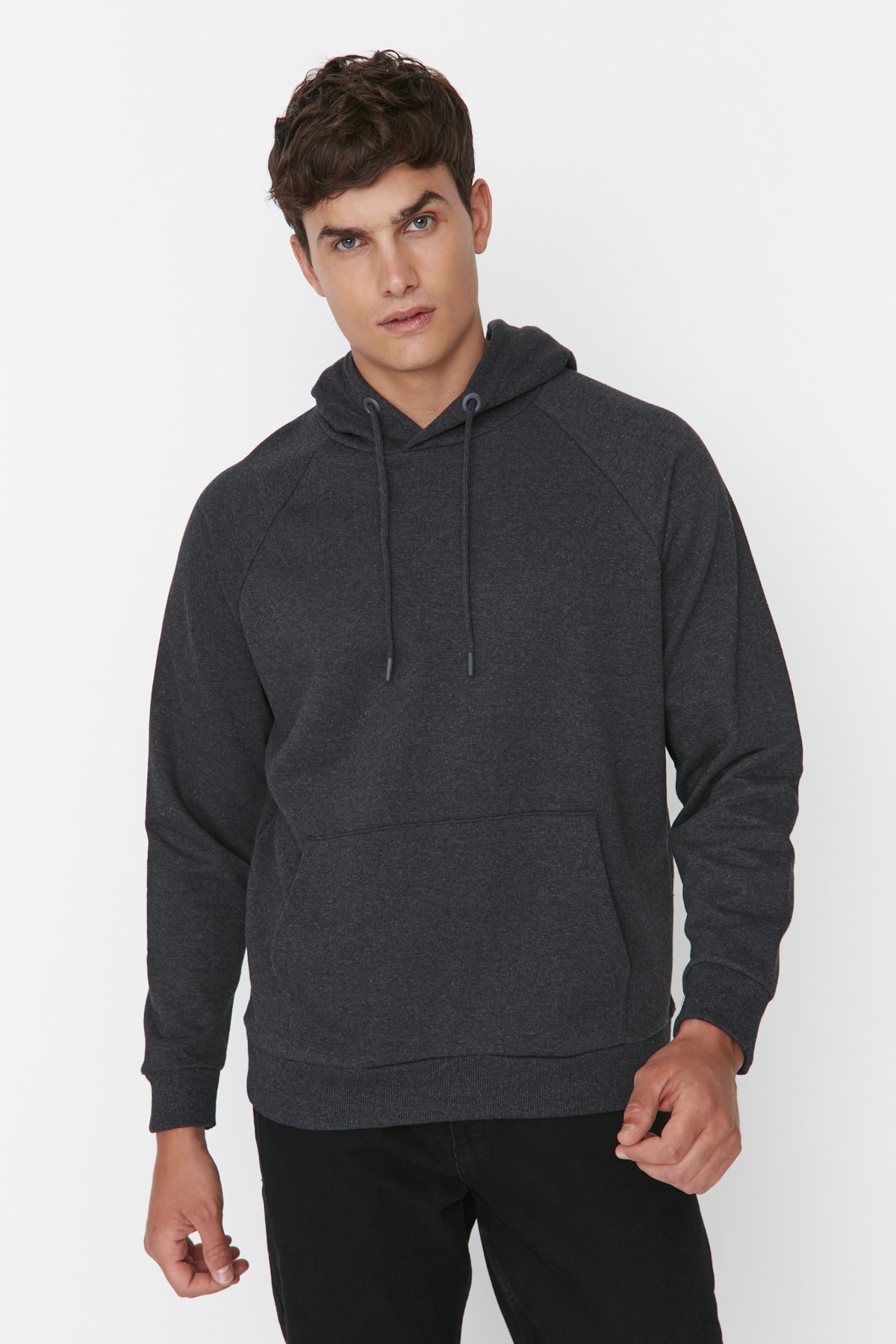 Trendyol Collection Sweatshirt Grau Oversized Fast ausverkauft