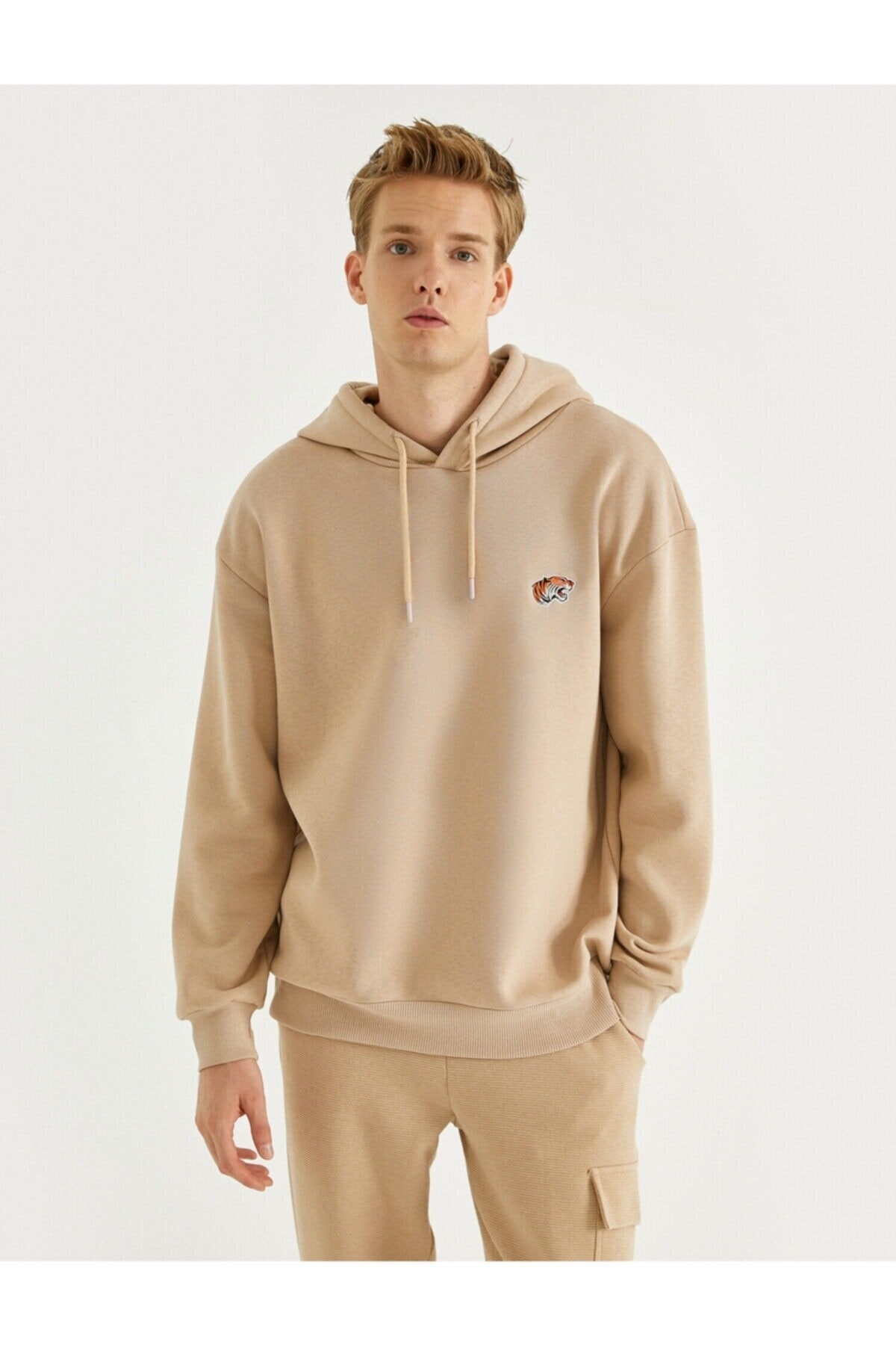 سویشرت مردانه بژ کوتون | 23KY59000150 اورجینال - تصویر 4