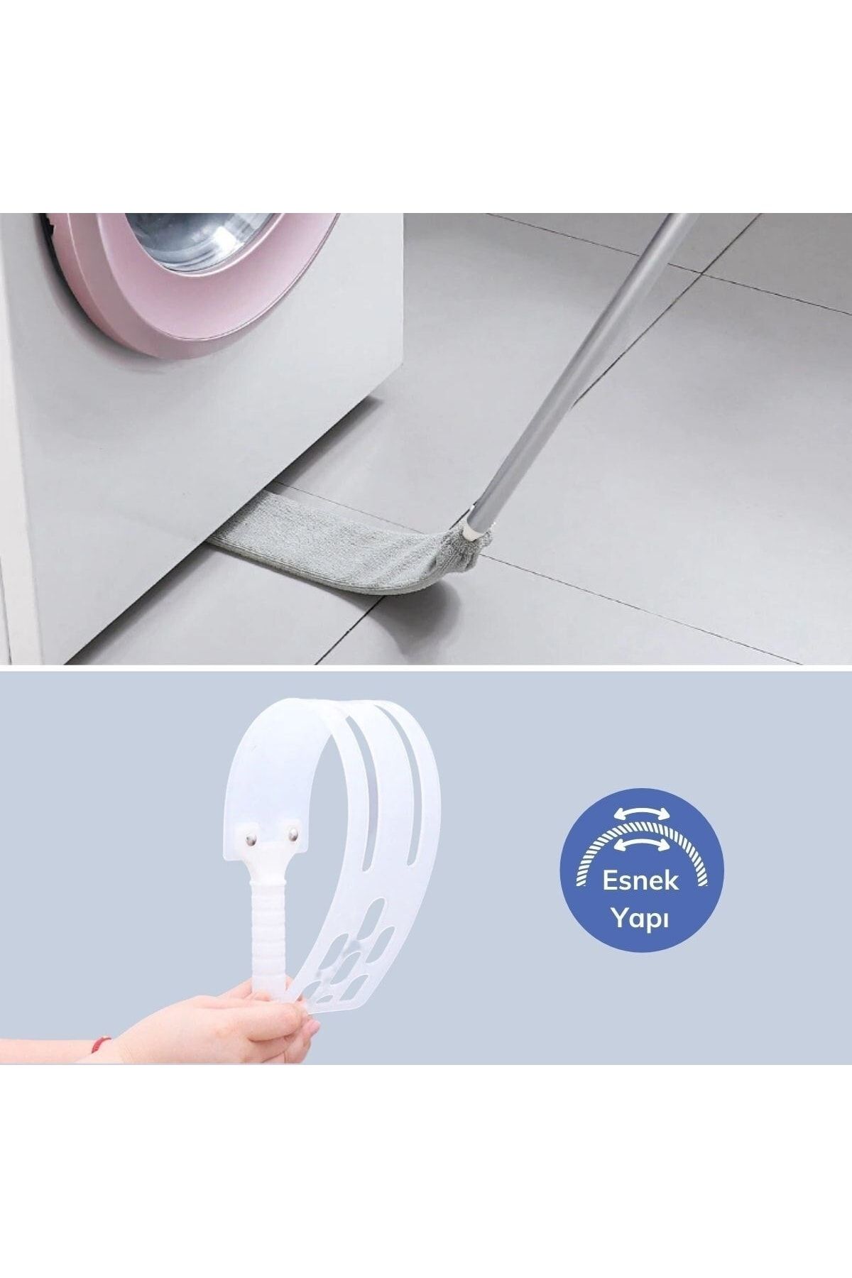 MAGİTOPTAN-Recessed Surface Cleaning Mop Dusting Brush with Handle Microfiber Head 3