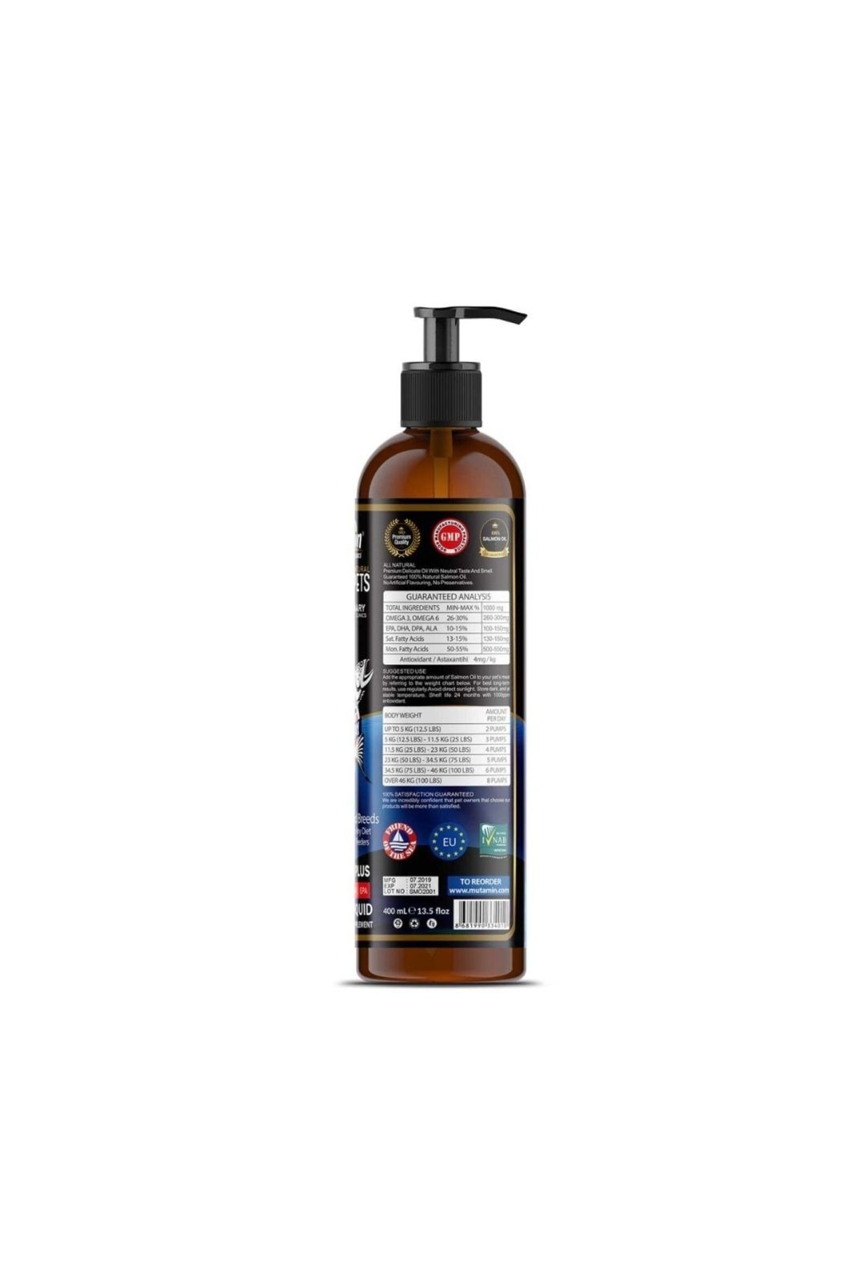 Mutamin Organics Organıcs Kedi Ve Köpekler Için Norveç Somon Balık Yağı 400 Ml
