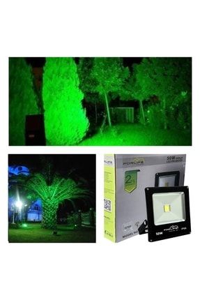 50w Yeşil Işık Led Projektör Park Bahçe Çevre Site Bina Tabela Dış Mekan Led Lamba Ledli Projektör PR-F50Y