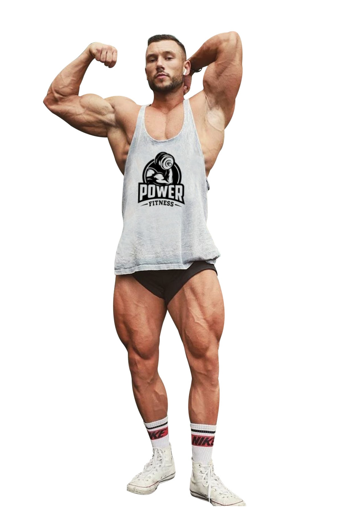 Ghedto Erkek Gri Power Fitness Gym Tank Top Sporcu Atleti