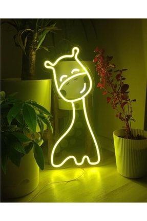 Neon Led Zürafa Dekoratif Gece Aydınlatması Ve Dekoratif Aksesuar TYC00519726536