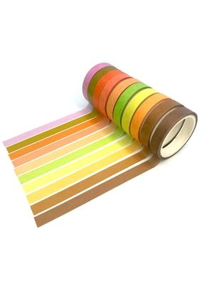 Renkli Dekoratif Kağıt Bant (40 MT) (10’LU) - Sarı Ve Tonlar PB6001