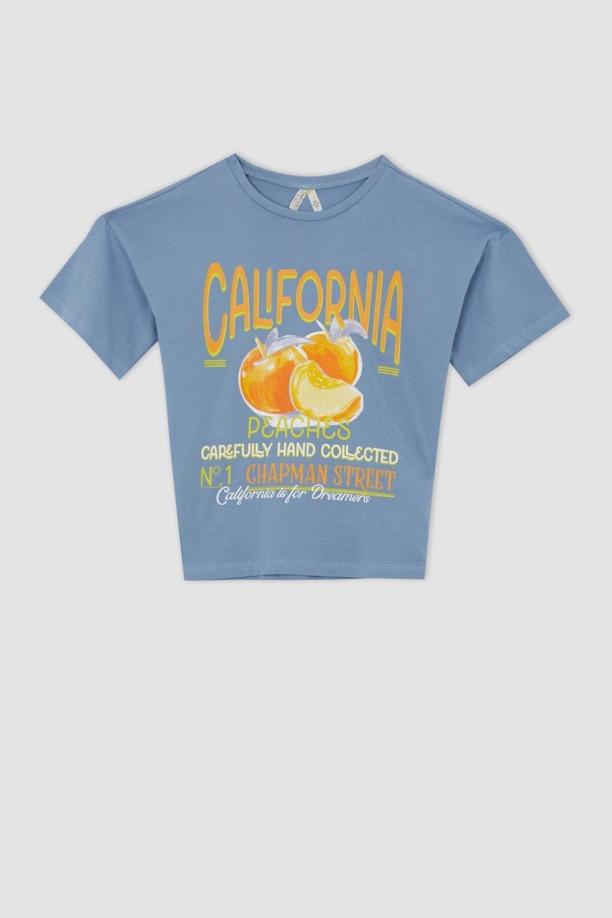 DeFacto T-Shirt Blau Regular Fit