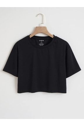Crop Siyah Tshirt- TYC00526815350