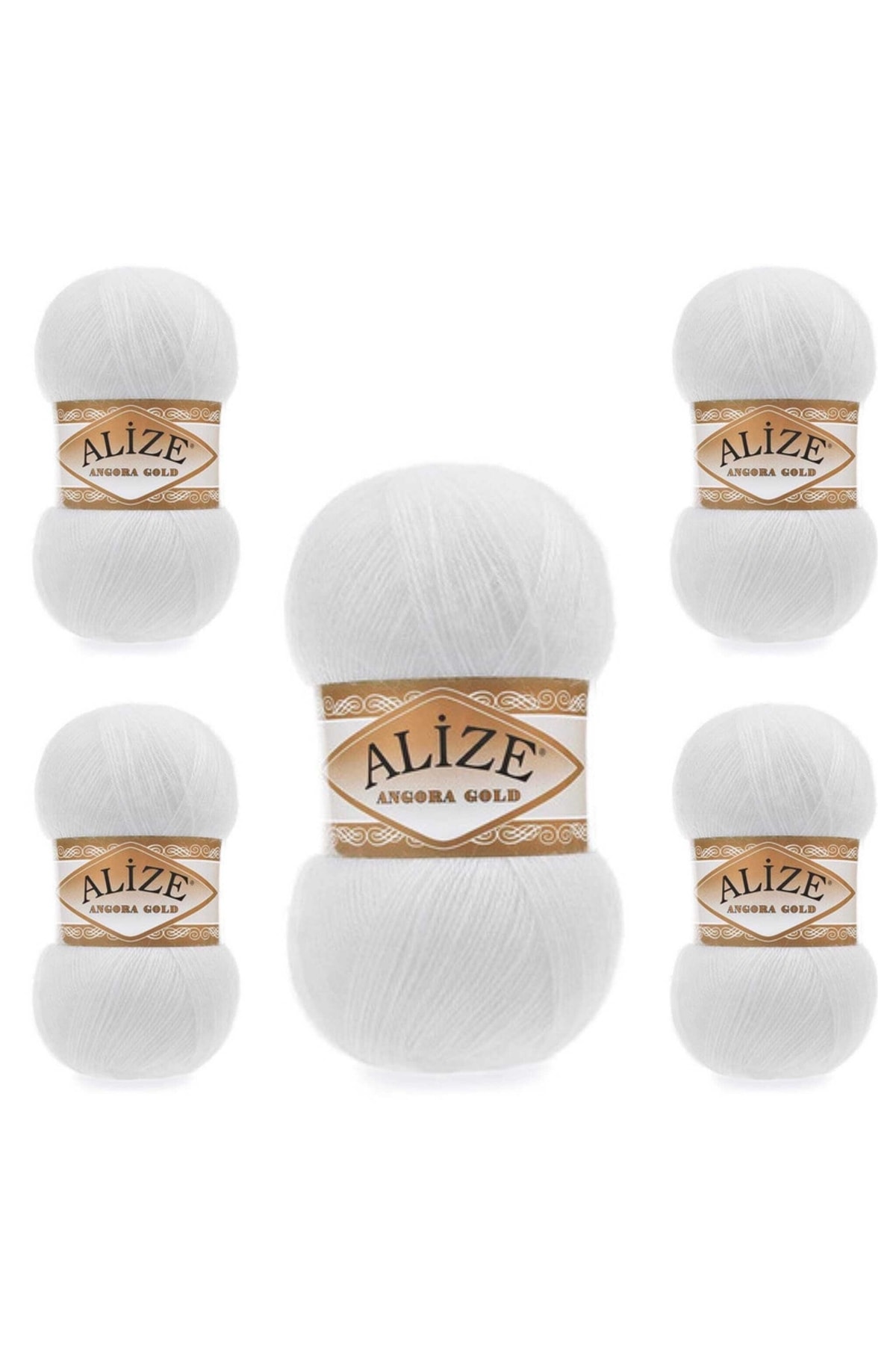 Ayzen Home Angora Gold Hand Knitting Lanyard 5 Pieces Package Color No : 55
