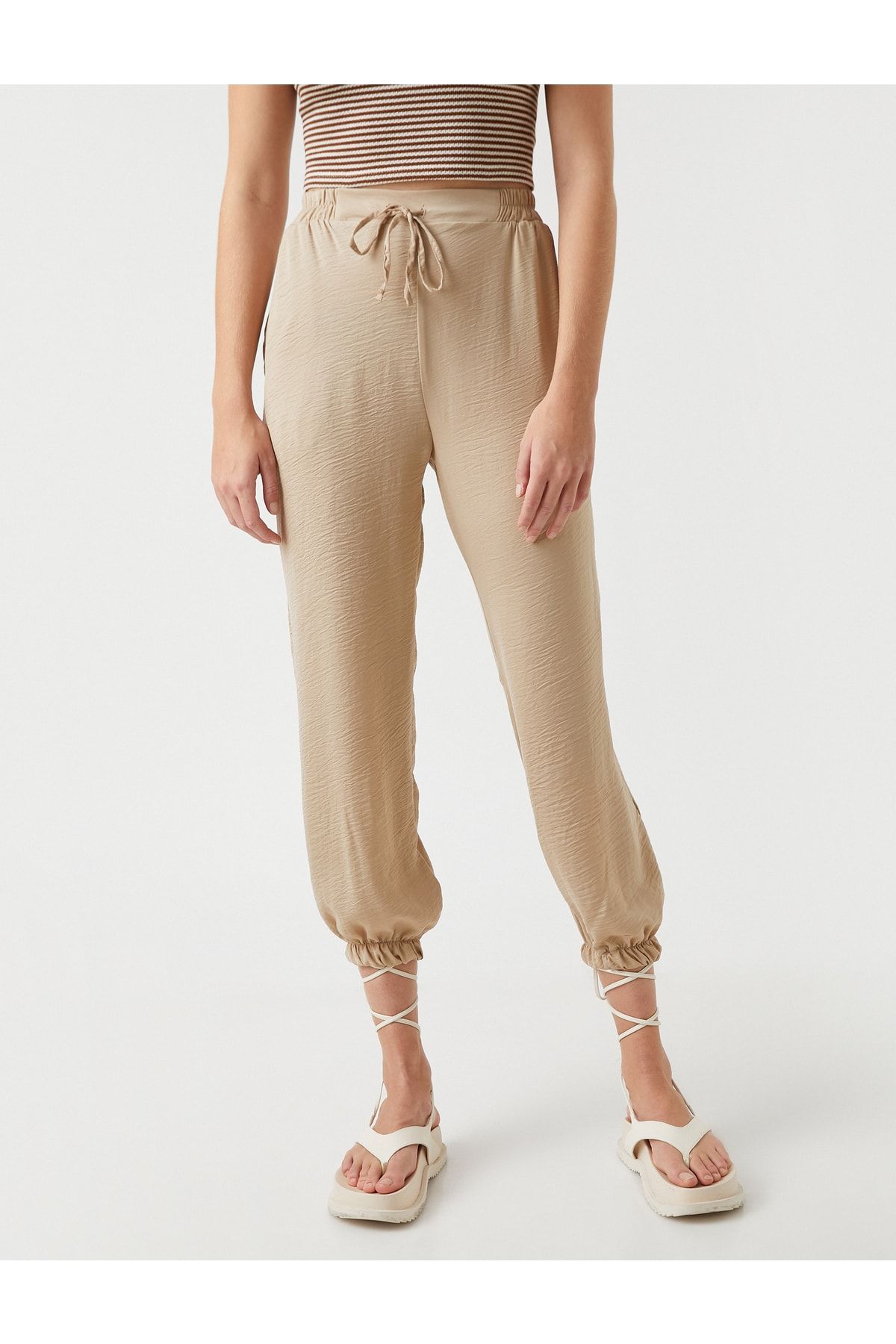 Koton Tie Waist Trousers with Pocket Trendyol