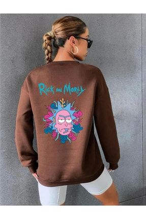 Kadın Oversize Sırt Rick And Morty Baskılı Sweatshirt rickandmortty-1