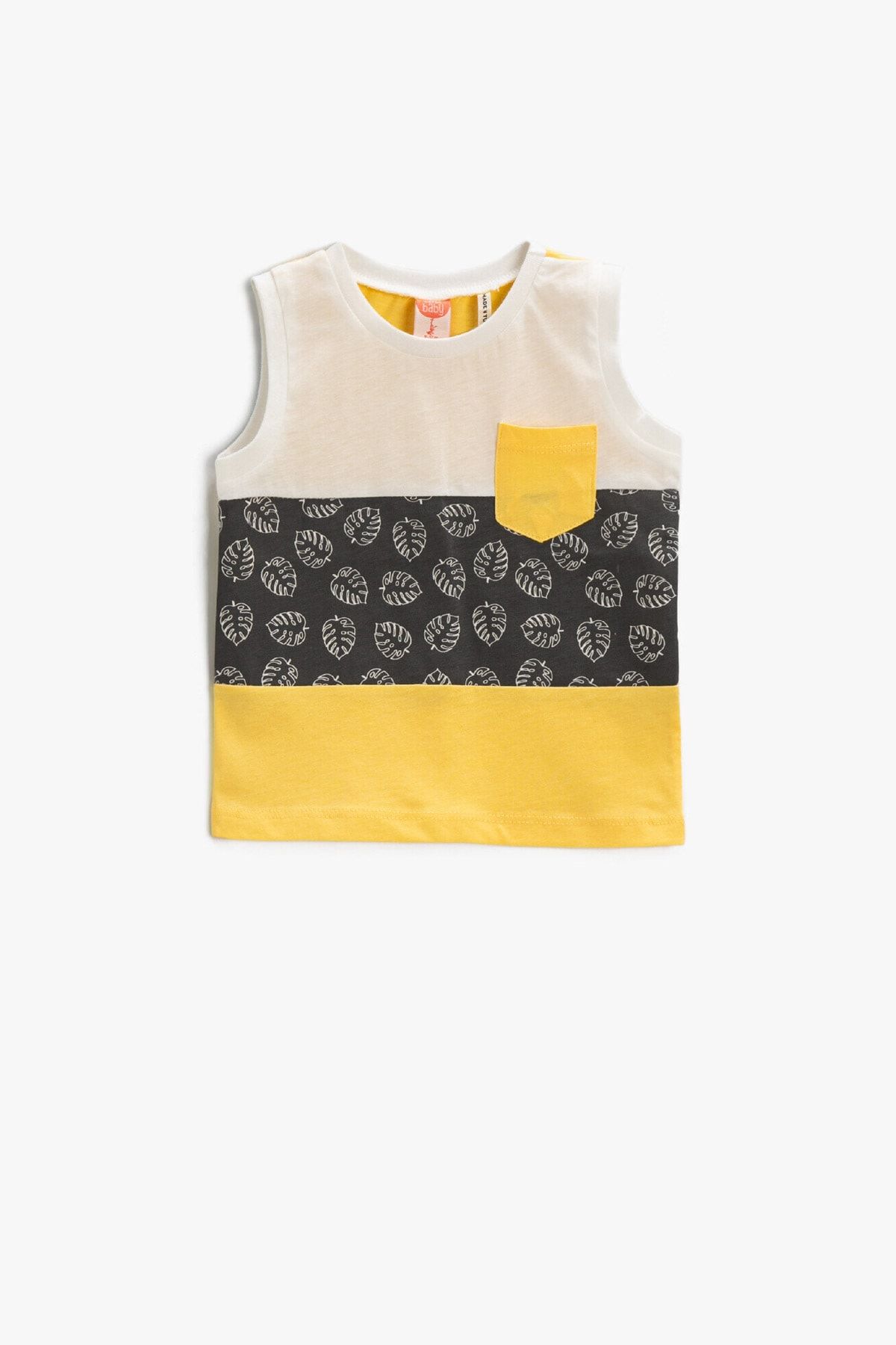 Koton-Baby Boy Ecru Patterned Undershirt 2SMB30003TK 1