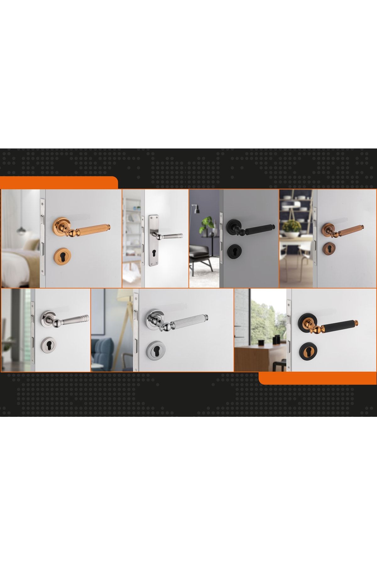 İstanbul E-Hırdavat-Ottoman Yale Door Handle Square Mirrored Nickel Left Press One Direction 1 Piece Handle In The Image Other Direction Comes 3