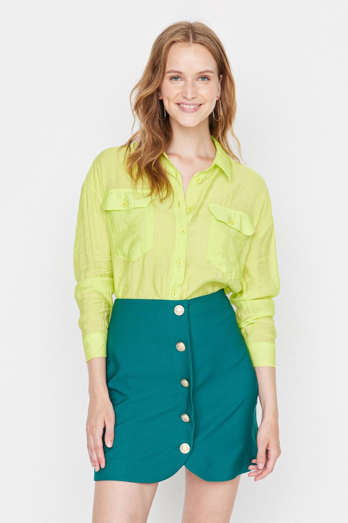 Trendyol Collection Skirt Green Mini Trendyol