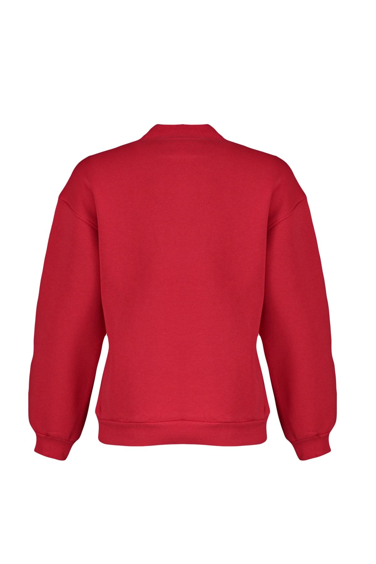 Trendyol Collection-Roter dicker Fleece-Innenstoff mit Stehkragen, entspannte/bequeme Passform, Strick-Sweatshirt TWOAW20SW0584 8