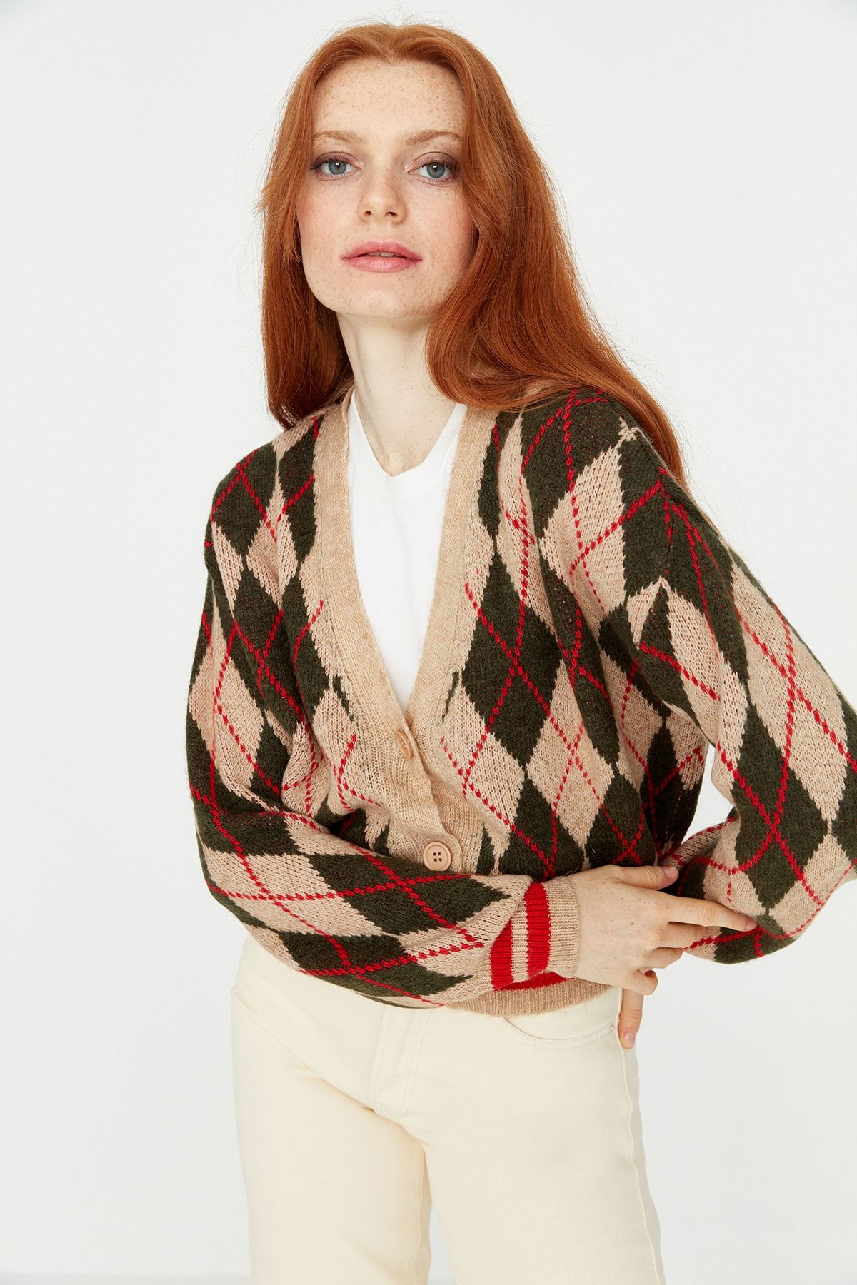 Trendyol Collection Strickjacke Braun Regular Fit