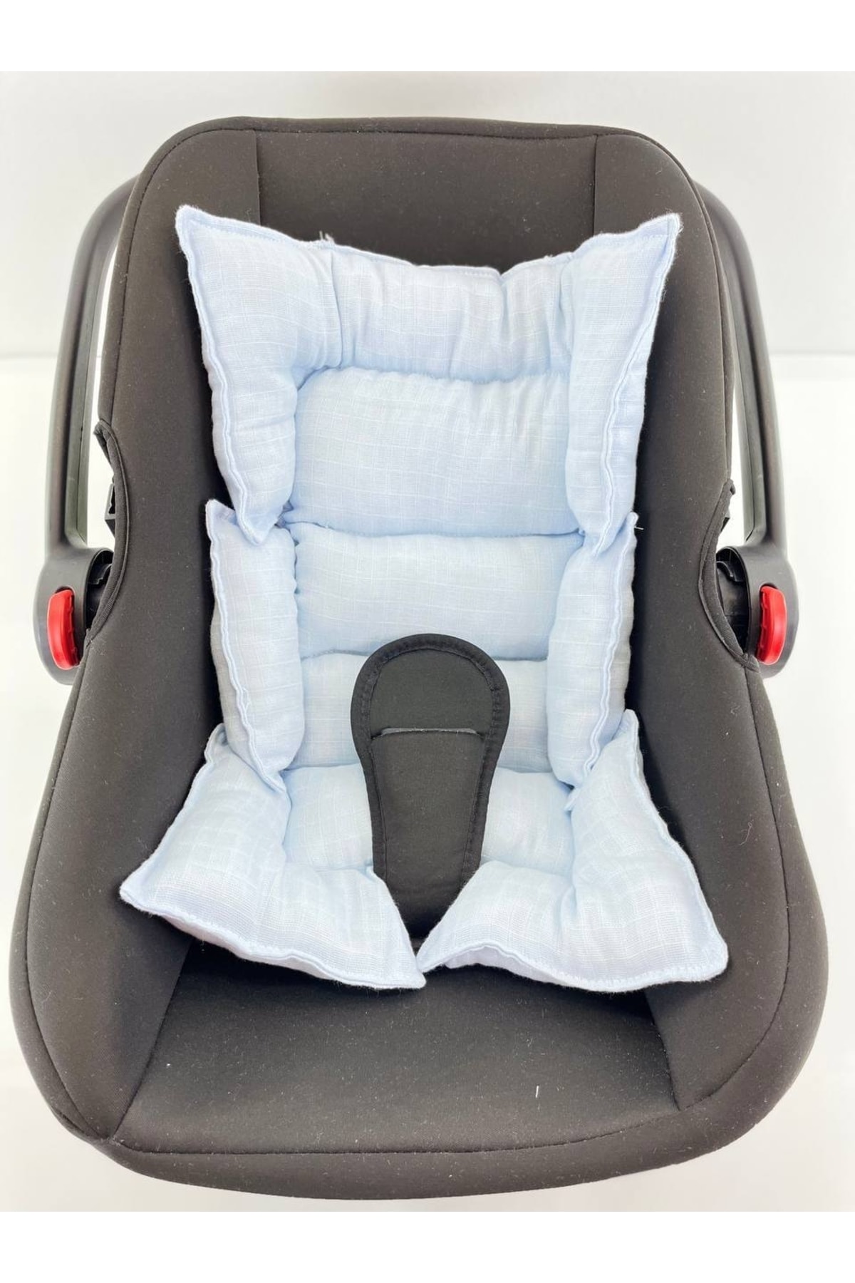 Puro Cotone %100 Pamuk Puset Örtüsü Ve Puset Minderi Açık Mavi fotoğrafı 2 (önizleme)