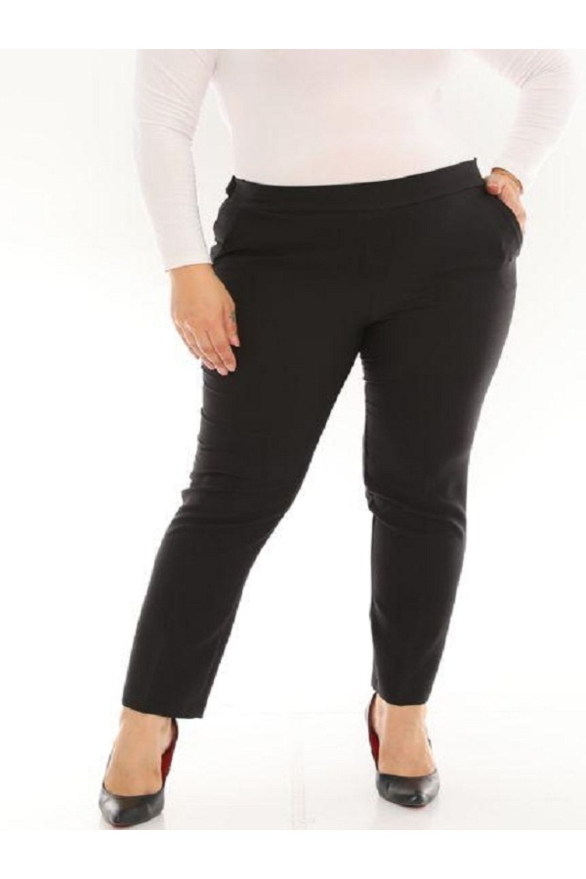 MİRVE BUTİK-Elastic Waist Fabric Trousers 1