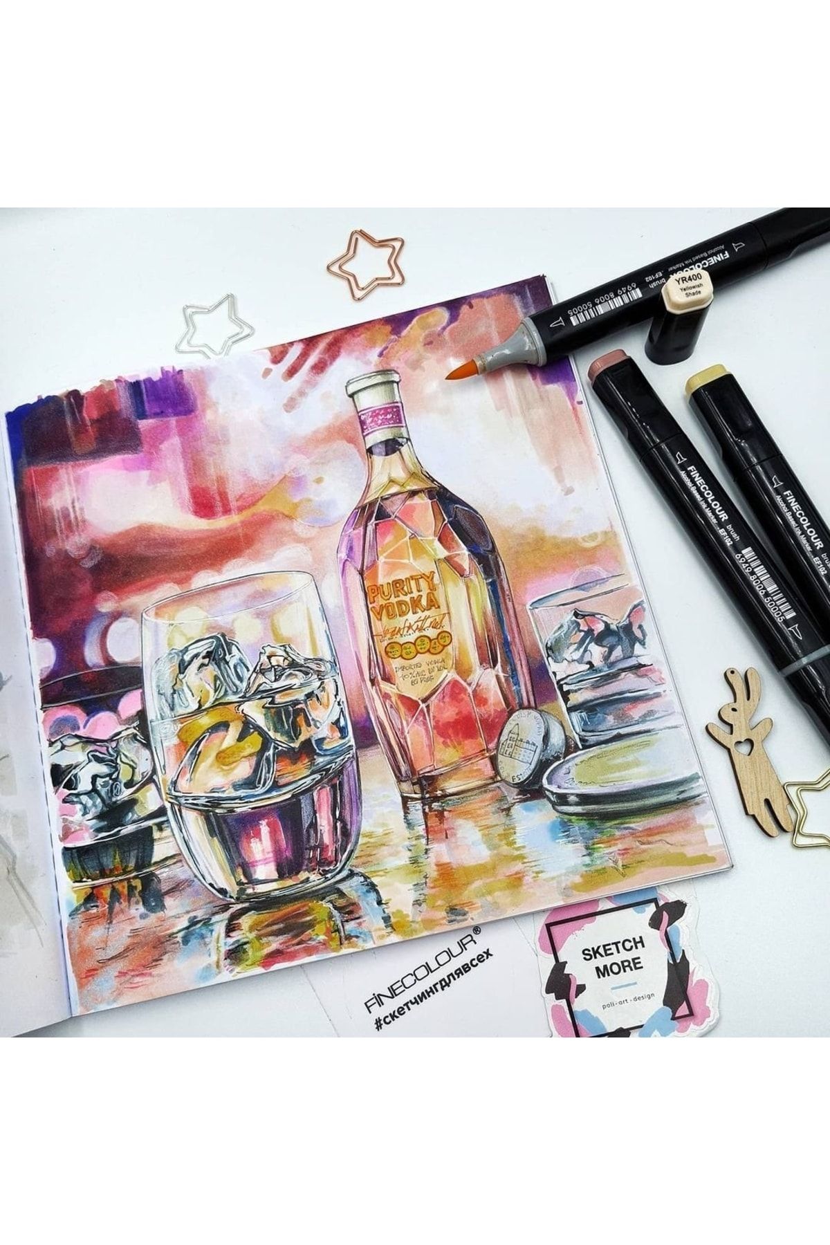Poli Art Design-Square 20x20 Cm Sketchbook Classic Big Sketchbook For Markers And Graphics 6