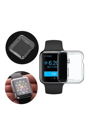 Apple Watch 1 2-3-4-5-6-se (44MM) 360 Tam Koruma Şeffaf Silikon Kılıf Yüksek Kalite TYC00445039101