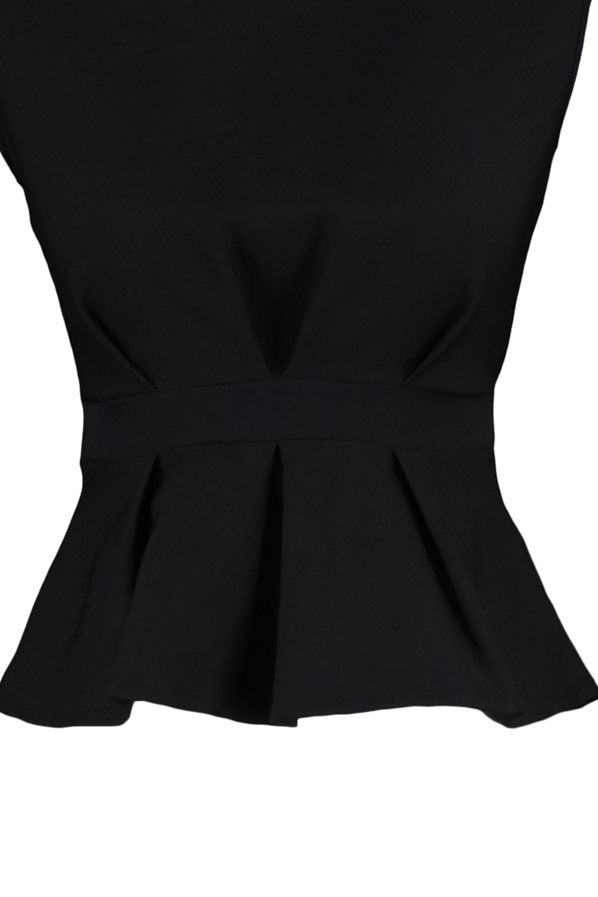 Trendyol Collection-Schwarze ärmellose Webbluse mit Rundhalsausschnitt TWOAW23BZ00559 7