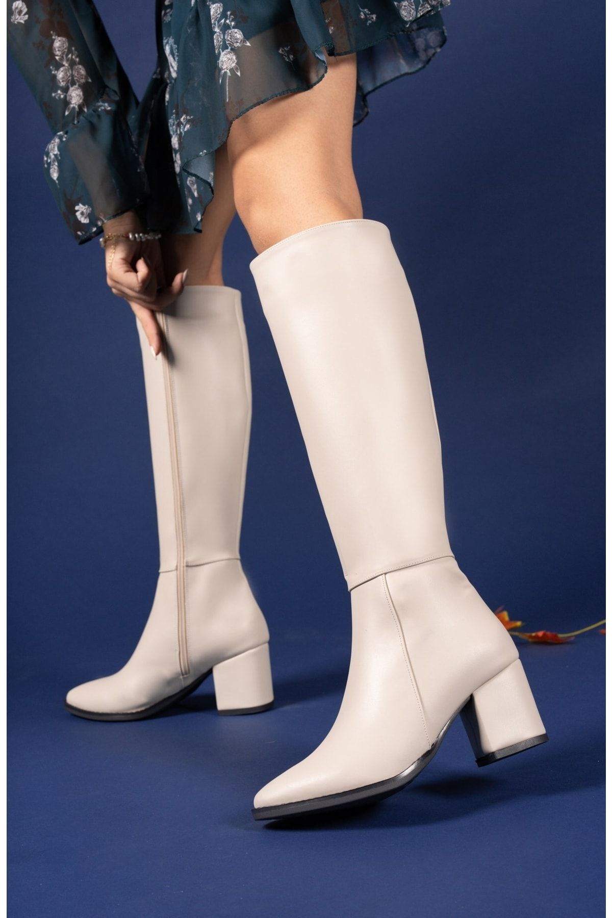 Riccon Beżowe Skórzane Buty Damskie0012816s Kobieta - 39