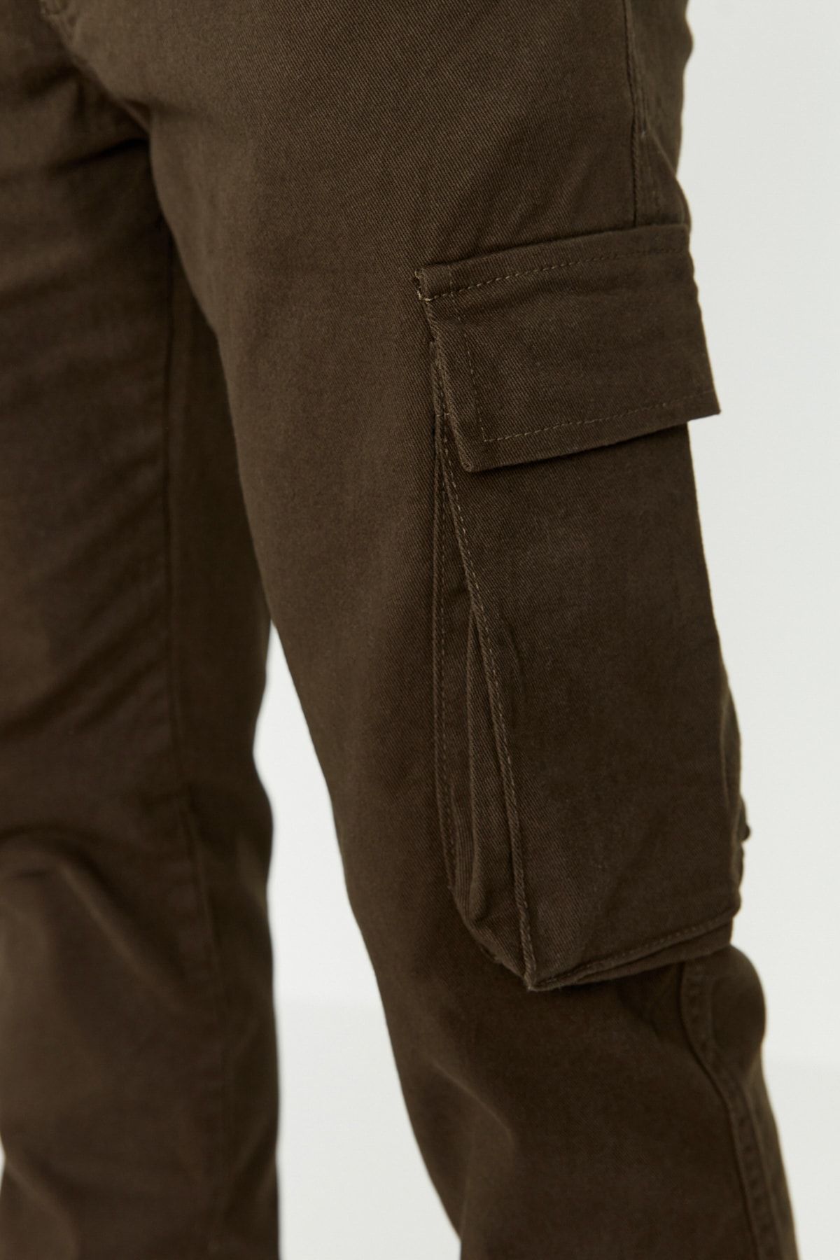 Kolekcia Trendyol-Khaki Skinny Jogger Elastické nohavice Tmnaw23Pl00021 4