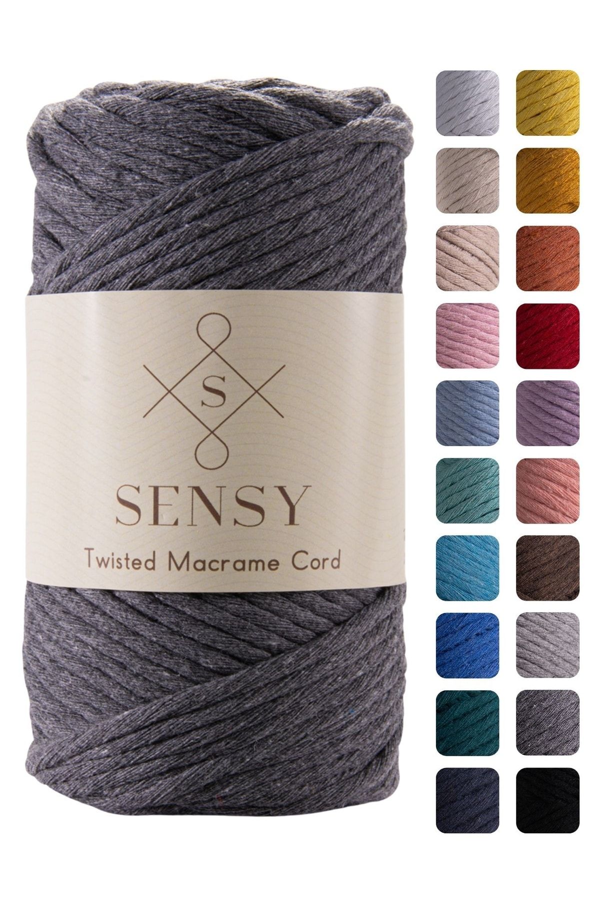 SENSY-Premium Combed Macrame Macrame Hobby Floss Dark Gray 1