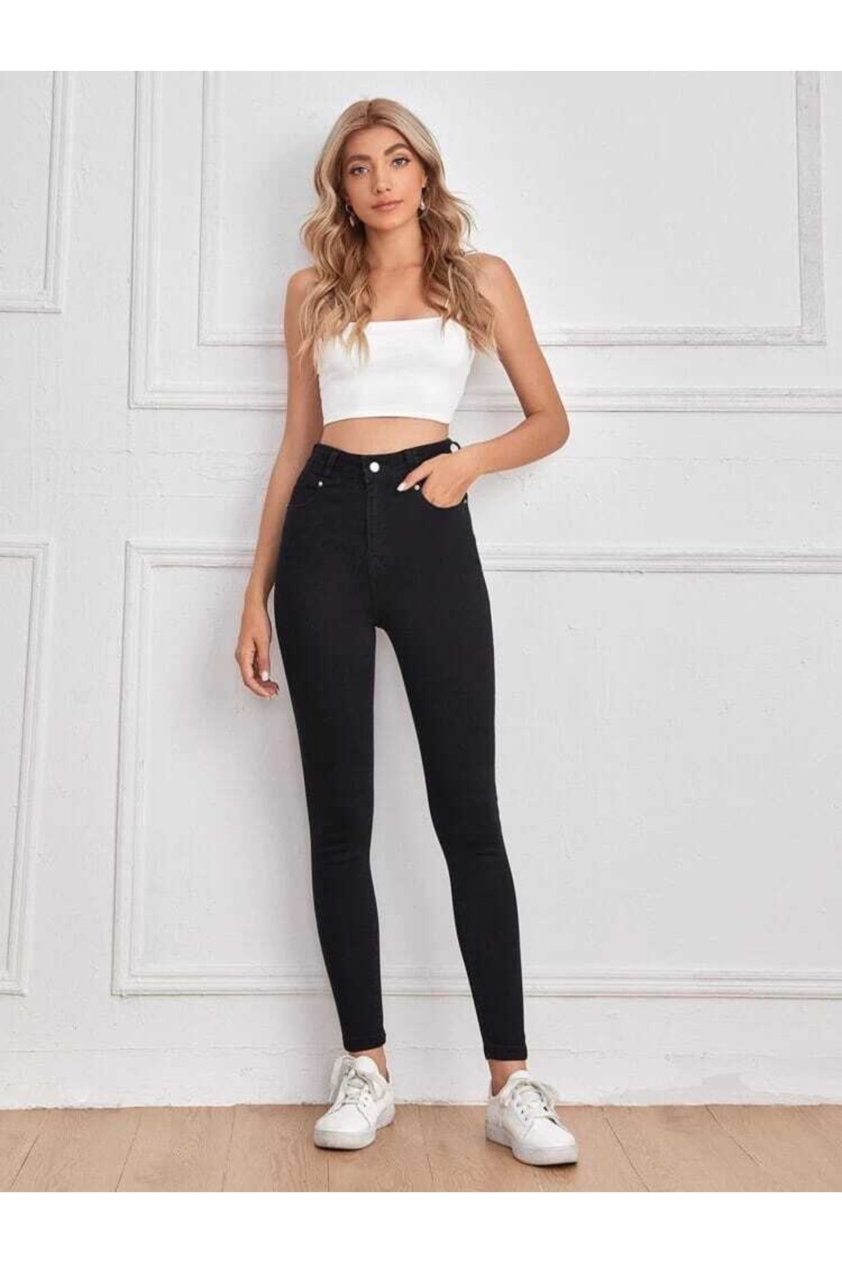 LİMABEL  Bianca Solmaz Siyah Skinny Jean Kadın Dar Paça Power Likra Toplarlayıcı - Görsel 2