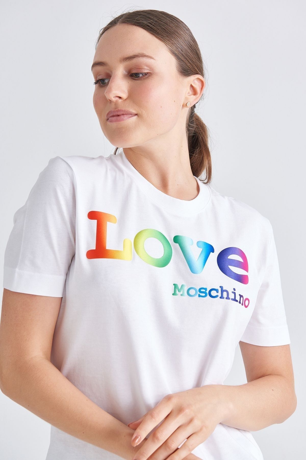 Moschino تی شرت زن چاپ شده عشق