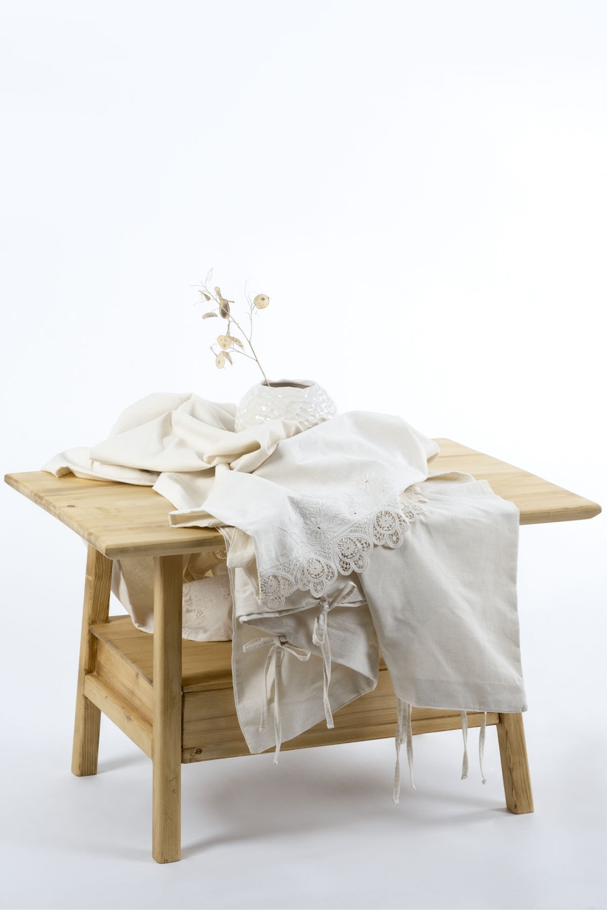 سرویس روتختی دو نفره  بژ اکوکاتنEcocotton | Amanda Krem Çift اورجینال - تصویر 4