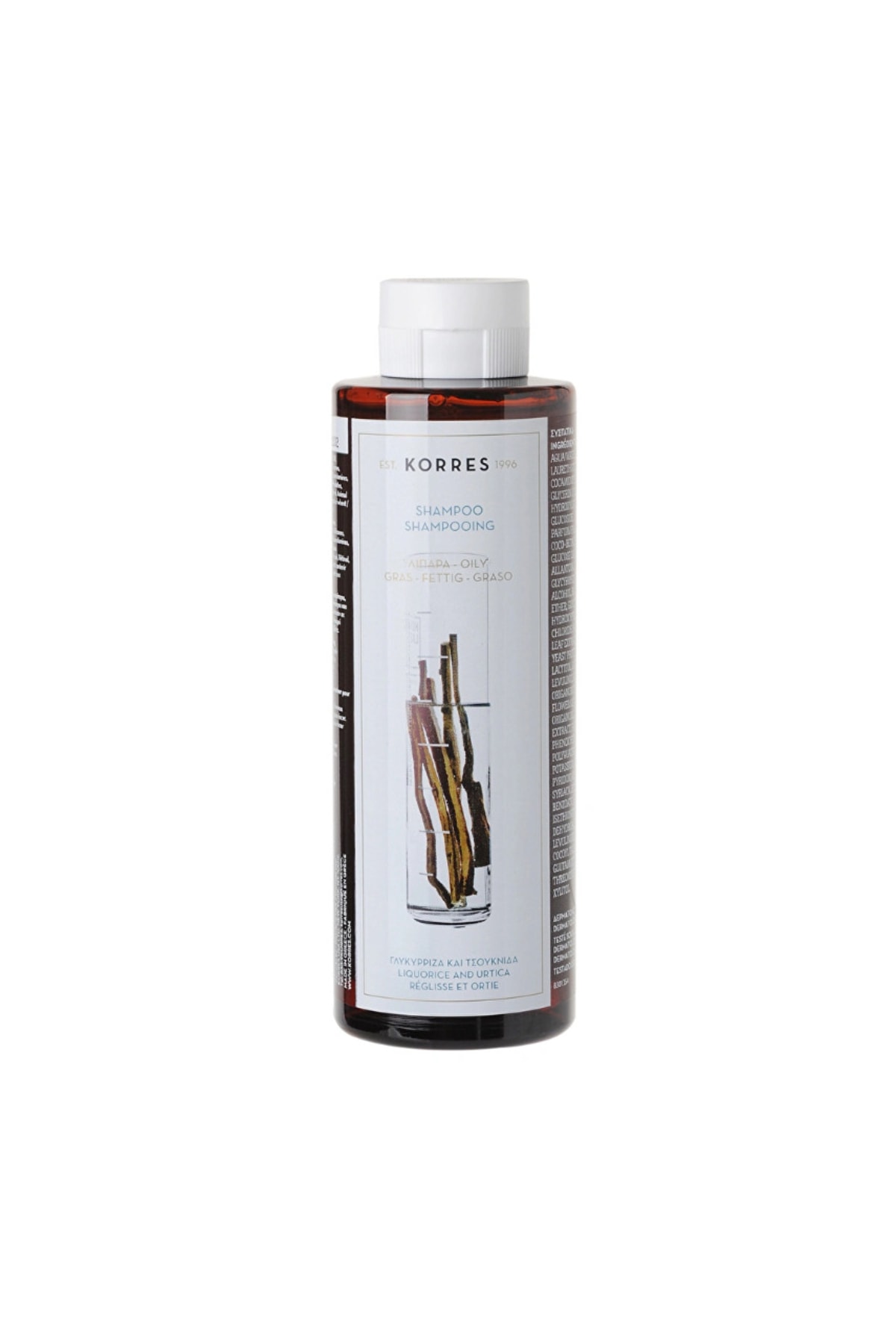 کورس شامپو حجم دهنده طبیعی شیرین بیان و گزنه لاوز مخصوص موهای چرب و نازک ۲۵۰ میلی لیتر.