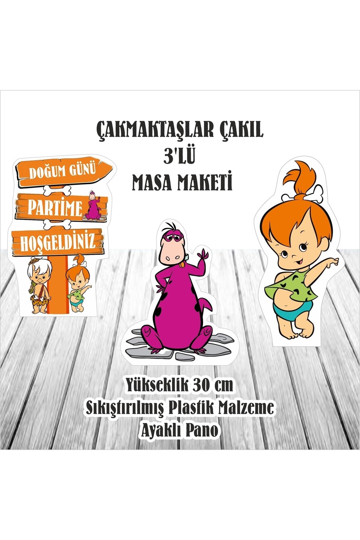 Çakmaktaşlar Çakıl Doğum Günü Masa Maketi Pano Seti