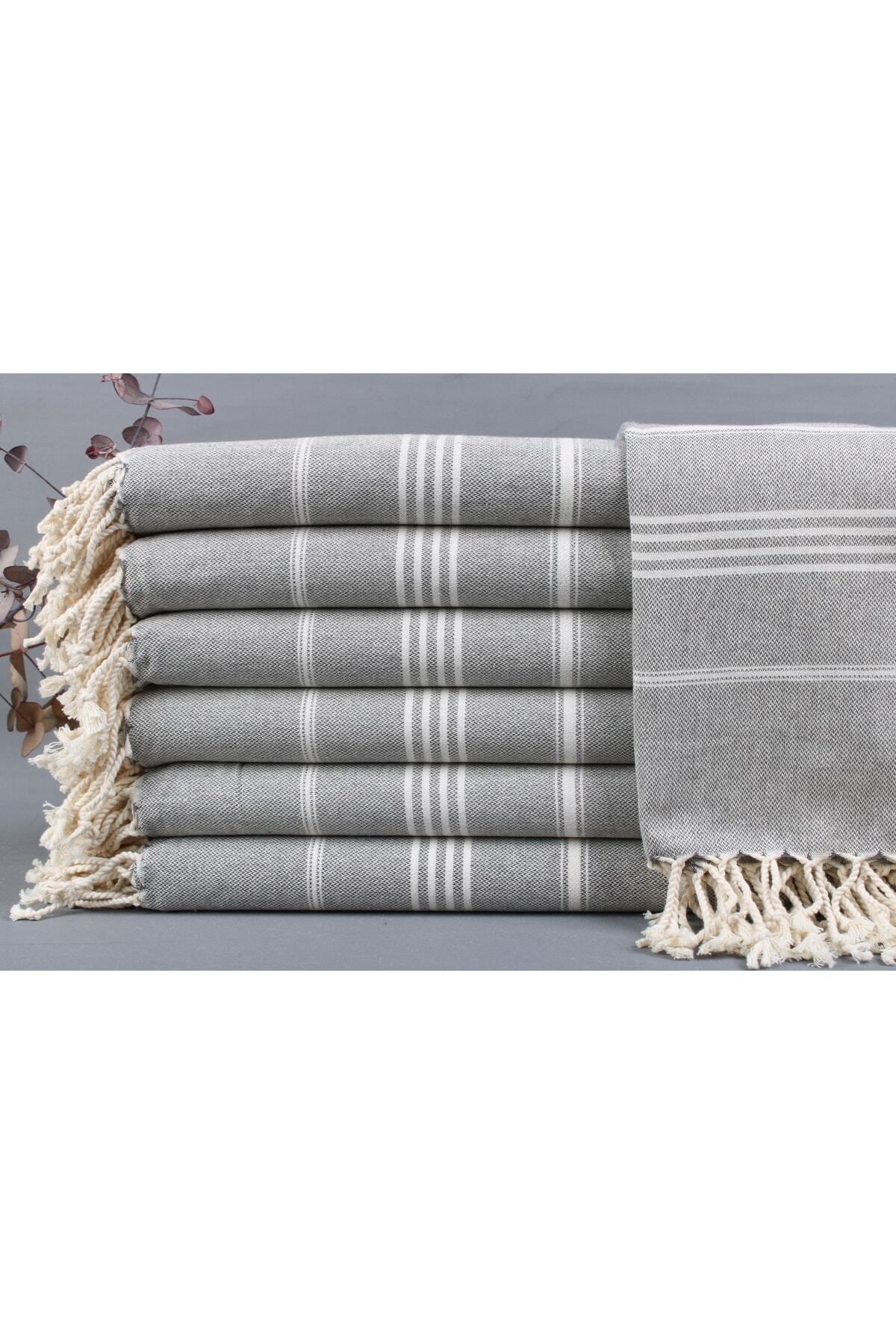 Peshtemal Dark Gray Gift Peshtemal 100x170 Cm Cotton Peshtemal
