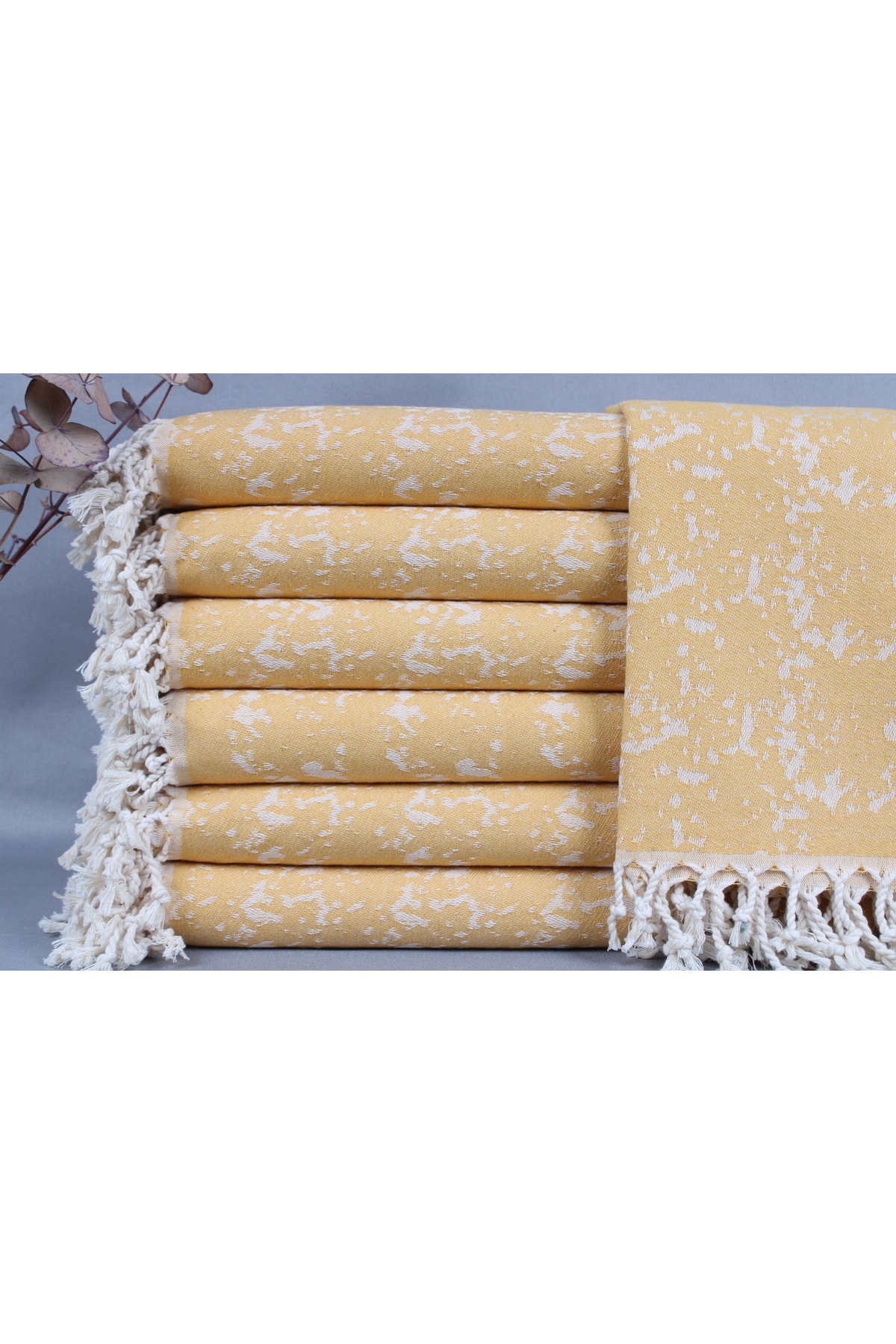 Peshtemal Caretta 100x180 Cm Mustard Bath Peshtemal 100x180 Cm Cotton Peshtemal Caretta