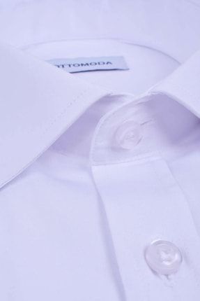 Erkek Beyaz Kısa Kollu Düz Regular Fit Gömlek OT-CP-21021