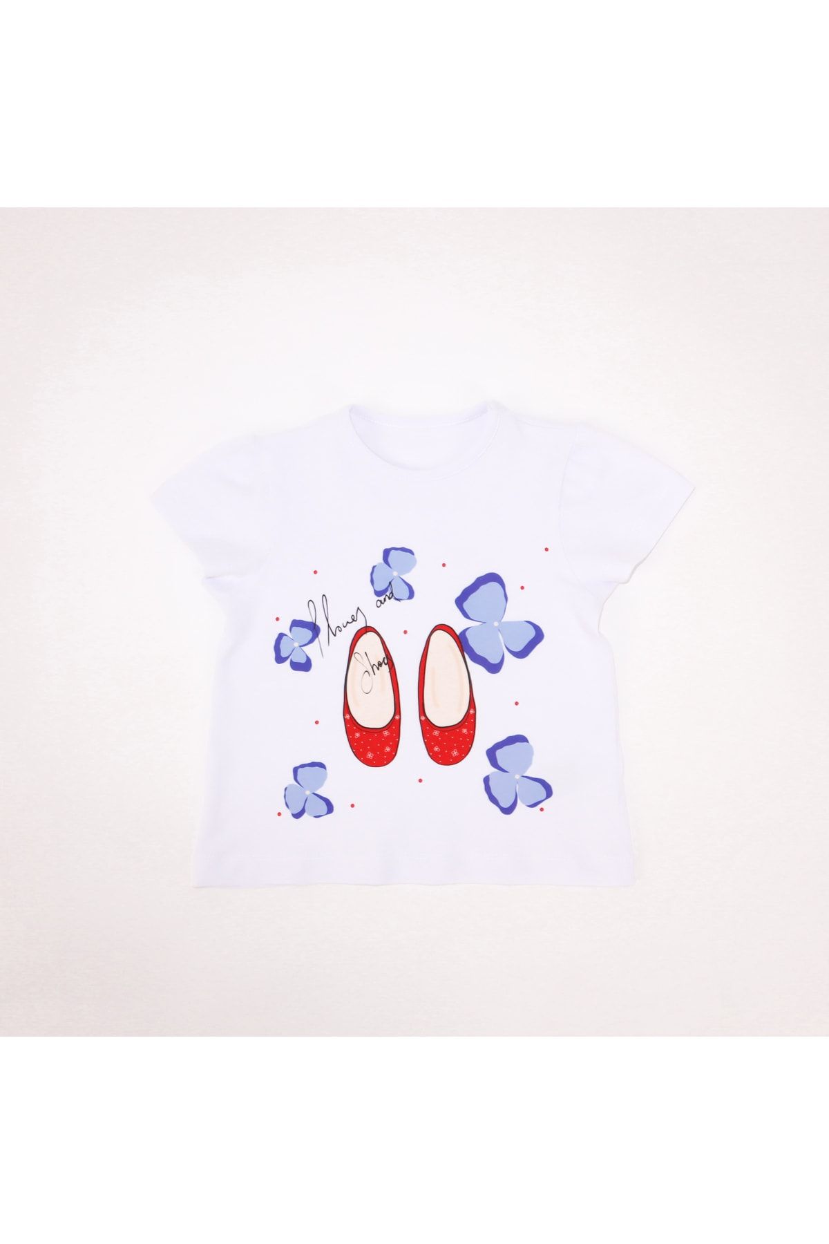 Mavipink-Tricou cu mânecă scurtă pantofi roșii pentru fete 1