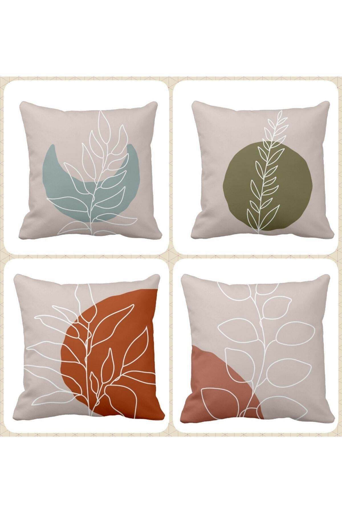 Decorative Pillow Digital Printed White Branch Pattern 4-Piece Pillow Case Set