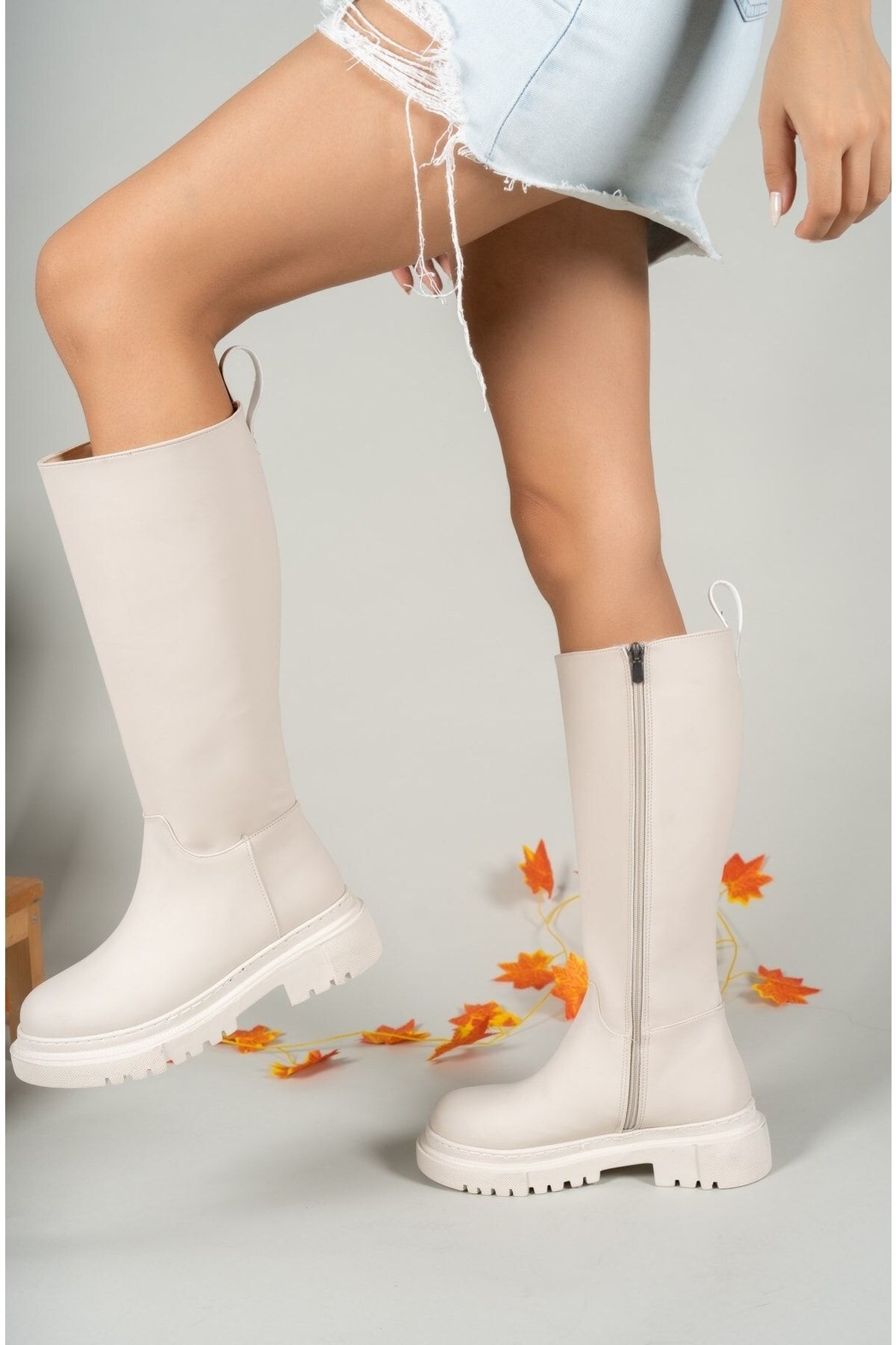 Riccon-Mattbeige Damenstiefel 0012360 4