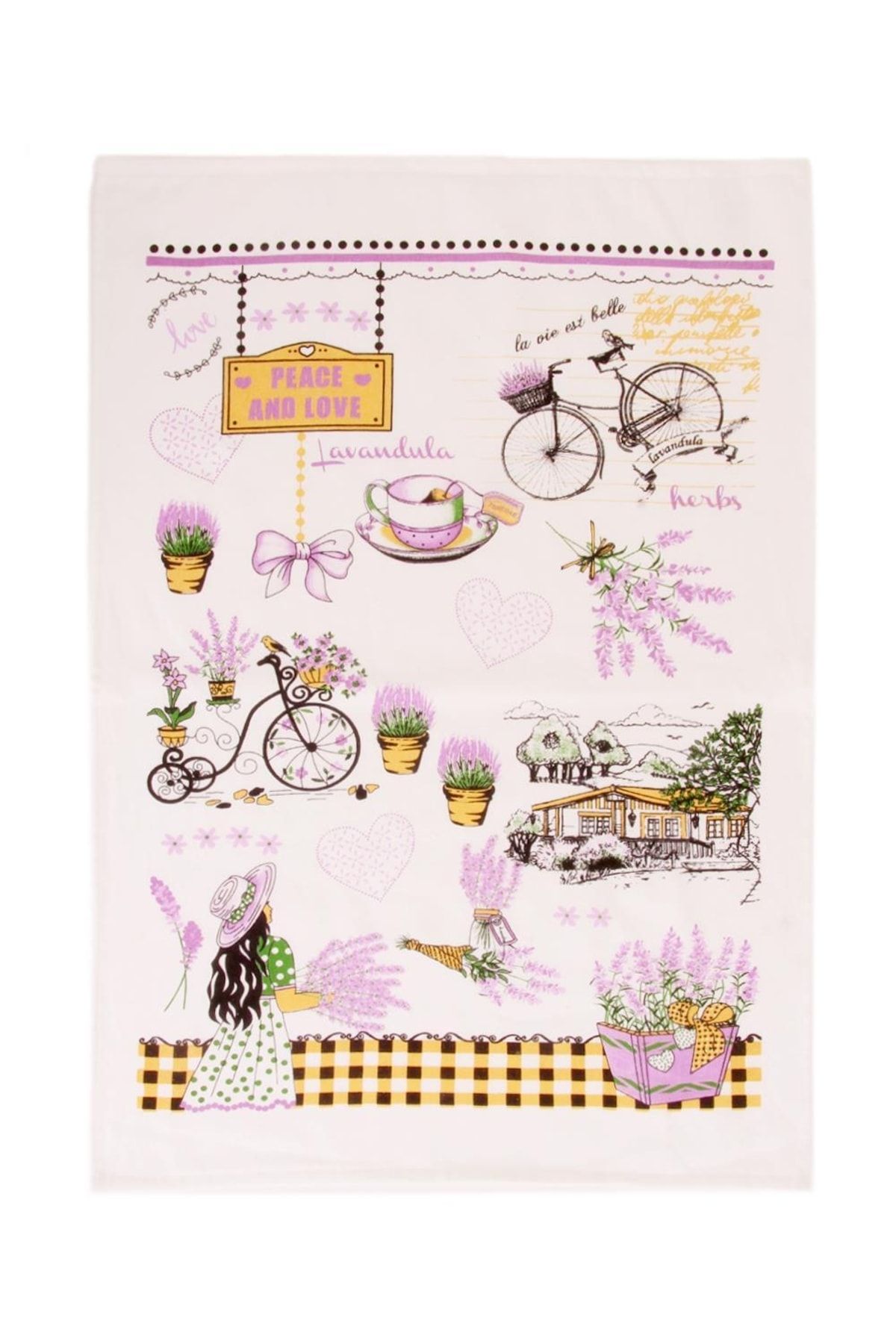Baveno-100% Cotton 2-Piece 50x70 Printed Kitchen Drying Towel & Napkin 4